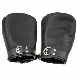 Best Sale 🔥 Bondara Black Faux Leather Bondage Mitts 🎁