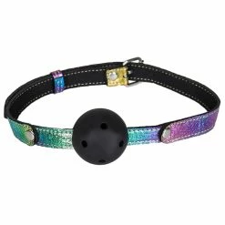 Flash Sale 😉 Bondara Shiny B!tch Holographic Faux Leather Ball Gag 👍