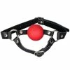 Best Pirce 🧨 Bondara Black And Red Leather Ball Gag Harness 😀