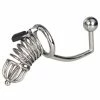 Best Pirce 😀 Torment Stainless Steel Chastity Cage With Sound & Anal Hook 👍