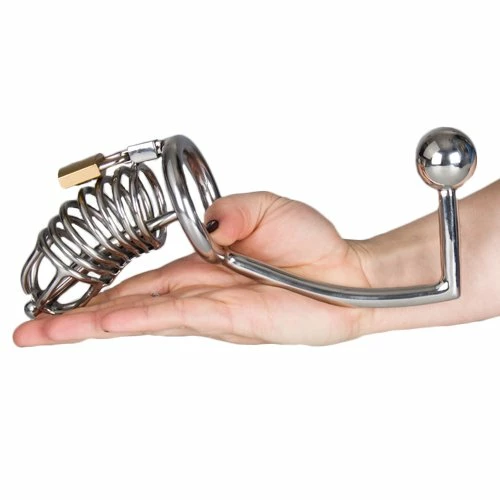 Best Pirce π Torment Stainless Steel Chastity Cage With Sound & Anal Hook π 6 Best Pirce π Torment Stainless Steel Chastity Cage With Sound & Anal Hook π - Image 6