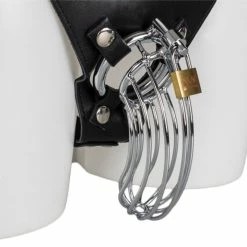 Buy 🔥 Bondara Luxe Leather Male Chastity Harness With Cock Cage 🧨 -Fetish Wear Sales unnamed file 1392