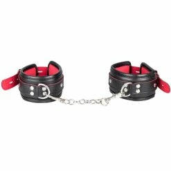 Hot Sale 🎉 Bondara Black Faux Leather Red Suede Padlocked Ankle Cuffs 🥰 -Fetish Wear Sales unnamed file 174