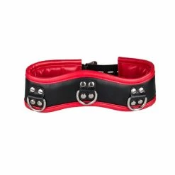 Deals ❤️ Bondara Black And Red Faux Leather Posture Collar 😍