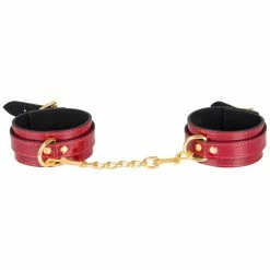 Outlet 🌟 Bondara Inmate Patent Red Faux Leather Handcuffs 🧨
