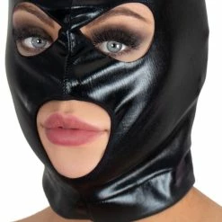 Flash Sale 😉 Bondara Wet Look Open Mouth And Eyes Bondage Hood ⌛ -Fetish Wear Sales unnamed file 487