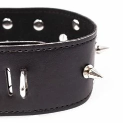 Deals 🛒 Torment Black Leather Spiked Collar With Leash 😉 -Fetish Wear Sales unnamed file 58