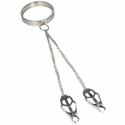 Promo 🧨 Torment Stainless Steel Collar With Clover Nipple Clamps 😉 -Fetish Wear Sales unnamed file 928